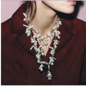 New! Zara Irregular Pearl Necklace Stack Set NWOT